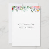 Invitation Illustration de fleur de couleur d'eau (Dos)