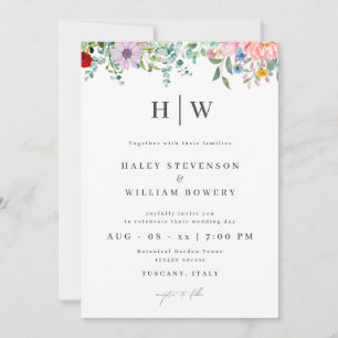 Invitation Illustration de fleur de couleur d'eau