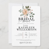 Invitation Illustration de fleurs modernes pour Baby Shower d (Devant)