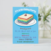 Invitation Illustration de gâteau arc-en-ciel (Debout devant)