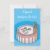 Invitation Illustration de gâteau d'anniversaire (Dos)