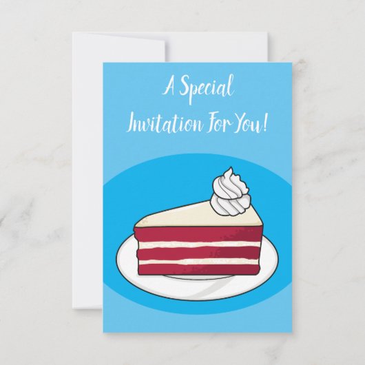 Invitation Illustration de gâteau en velours rouge (Dos)