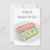 Invitation Illustration de gâteau suisse roll / roll (Dos)