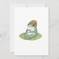 Illustration de grenouille cottagecore buvant du c