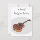 Invitation Illustration de guitare acoustique (Dos)