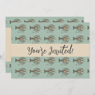 Invitation Illustration de homard, fruits de mer du Maine