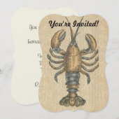 Invitation Illustration de homard, fruits de mer du Maine (Devant / Derrière)