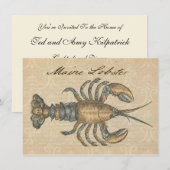 Invitation Illustration de homard, fruits de mer du Maine (Devant / Derrière)
