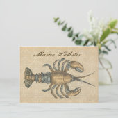 Invitation Illustration de homard, fruits de mer du Maine (Debout devant)