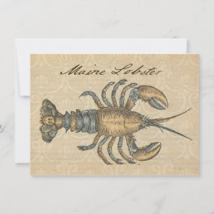 Invitation Illustration de homard, fruits de mer du Maine