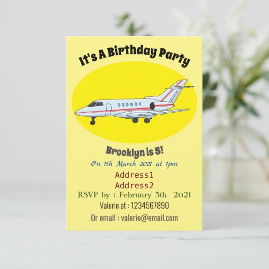 Invitation Illustration de jet privé (Debout devant)