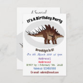 Invitation Illustration de Kentrosaurus (Devant / Derrière)