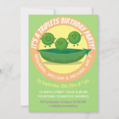 Invitation Illustration de la bande dessinée des petits pois (Devant)