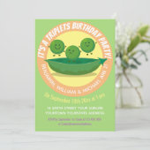 Invitation Illustration de la bande dessinée des petits pois (Debout devant)