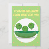 Invitation Illustration de la bande dessinée des petits pois (Dos)