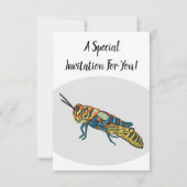 Invitation Illustration de la caricature de la sauterelle en  (Dos)