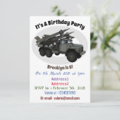 Invitation Illustration de la caricature d'un véhicule à miss (Debout devant)