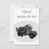 Invitation Illustration de la caricature d'un véhicule à miss (Dos)