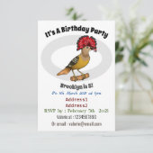 Invitation Illustration de la caricature royale d'oiseau (Debout devant)