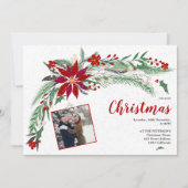 Invitation Illustration de la couronne de Noël moderne photo (Devant)