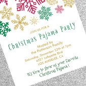 Invitation Illustration de la fête du pyjama de Noël Flocon d