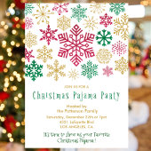 Invitation Illustration de la fête du pyjama de Noël Flocon d