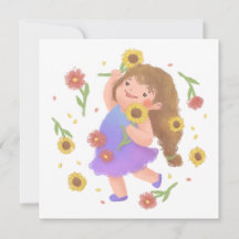 Illustration de la fille avec des tournesols