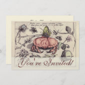 Invitation Illustration de la fleur d'insectes botaniques du (Devant / Derrière)