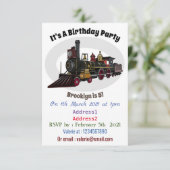 Invitation Illustration de la locomotive à vapeur (Debout devant)