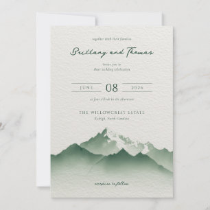 Invitation Illustration de la montagne verte calme