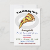 Invitation Illustration de la pizza (Devant)