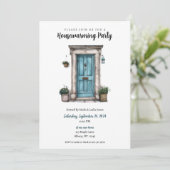 Invitation Illustration de la porte bleue (Debout devant)