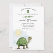 Invitation Illustration de la tortue mignonne (Devant)