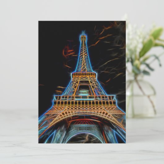 Invitation Illustration de la Tour Eiffel - Paris, France (Debout devant)