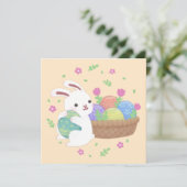 Invitation Illustration de lapin de Pâques mignon (Debout devant)