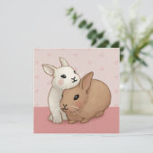 Invitation Illustration de lapin mignon (Debout devant)