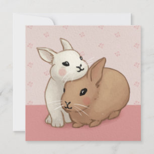 Invitation Illustration de lapin mignon