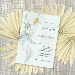 Invitation Illustration de l'aquarelle Boho Mint Eucalyptus