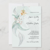 Invitation Illustration de l'aquarelle Boho Mint Eucalyptus (Devant)