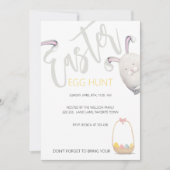 Invitation Illustration de l'aquarelle de la chasse aux oeufs (Devant)