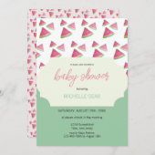 Invitation Illustration de l'aquarelle de la pastèque moderne (Devant / Derrière)