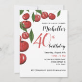 Invitation Illustration de l'aquarelle des cerises douces (Devant)