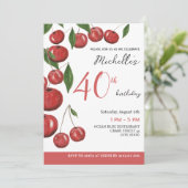 Invitation Illustration de l'aquarelle des cerises douces (Debout devant)