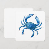Invitation Illustration de l'aquarelle du crabe bleu - Vie ma (Devant / Derrière)