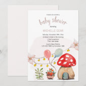 Invitation Illustration de l'aquarelle du petit champignon (Devant / Derrière)