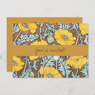 Invitation Illustration de l'art du pavot Flower Nouveau