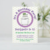 Invitation Illustration de lave-linge mignonne (Debout devant)