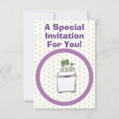 Invitation Illustration de lave-linge mignonne (Dos)