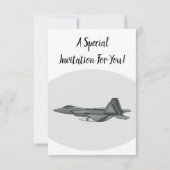 Invitation Illustration de l'avion de chasse (Dos)