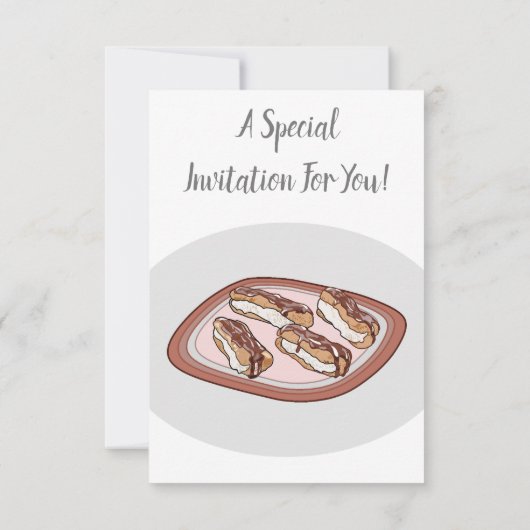 Invitation Illustration de l'éclair de chocolat (Dos)